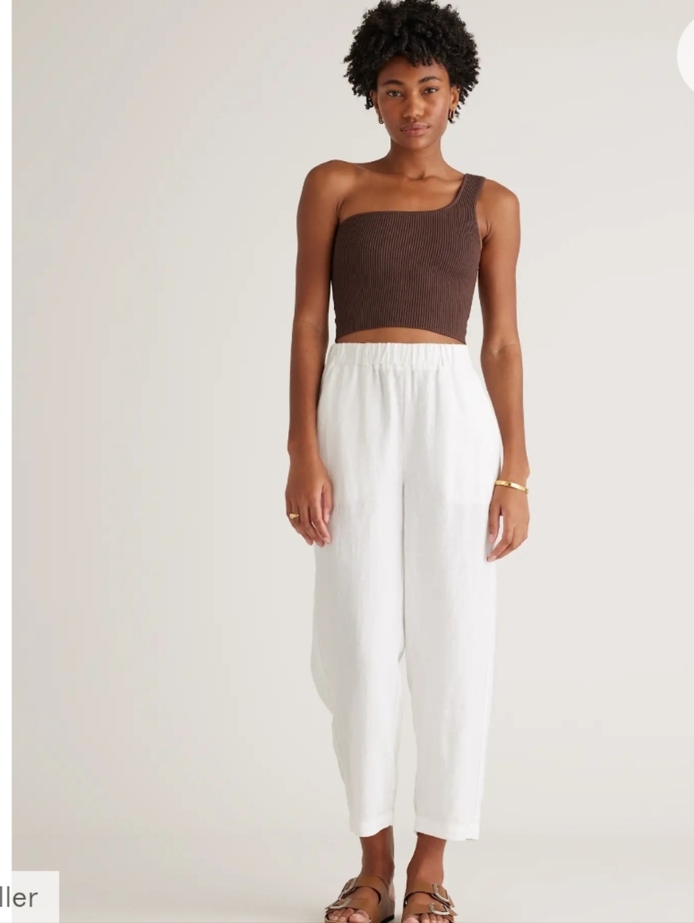 Quince 100% European Linen Pant White Sz L NWT